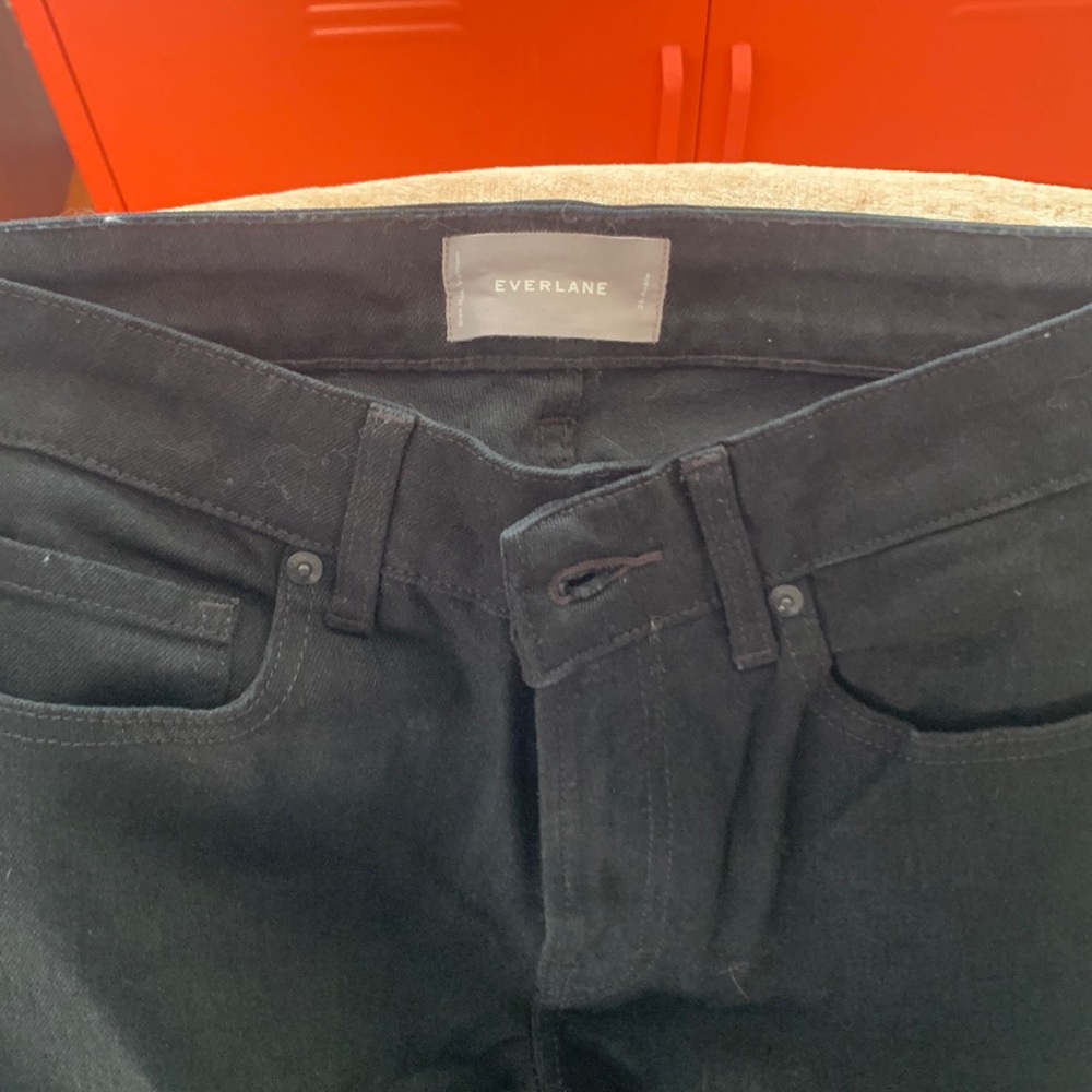 Everlane mid rise black skinny jeans 26 ankle